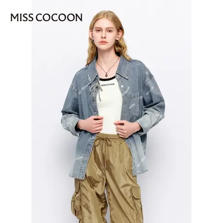 MISSCOCOON【塞班河的日落】24春新款渐变水洗休闲通勤牛仔衬衫商品大图