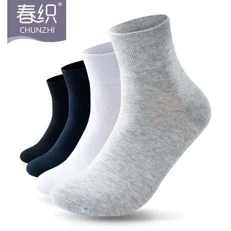 春织中老年人棉袜春夏季薄款男士棉袜中筒袜男袜爸爸袜子老人短袜商品大图