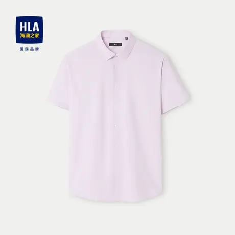 HLA/海澜之家吸湿速干短袖休闲衬衫24春夏新款舒适透气格子衬衣男商品大图