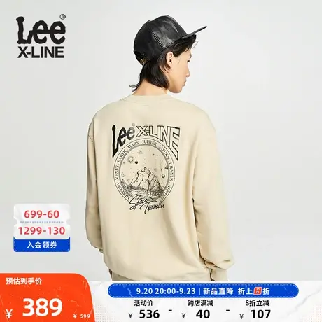 LeeXLINE23秋冬新品舒适版圆领多色印花男长袖卫衣LMT007096204图片