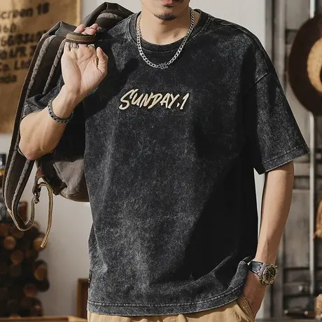 Modi Nick/摩帝尼克夏季男士纯棉宽松潮流t恤短袖潮牌t恤时尚舒适图片