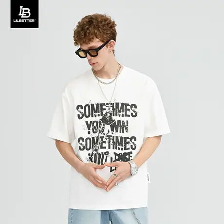 Lilbetter纯棉高端t恤欧美潮牌短袖ins潮流男装夏季半袖休闲上衣商品大图