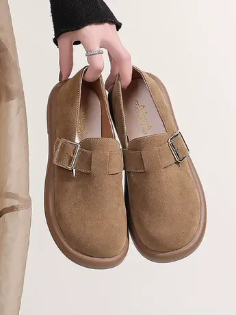 ins超火百搭勃肯鞋女学生2023春秋新款复古一脚蹬软底防滑面包鞋商品大图