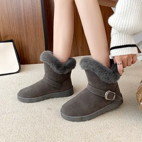 反季清仓断码 雪地靴女冬季短筒厚底靴子新款加绒加厚2023棉鞋女图片