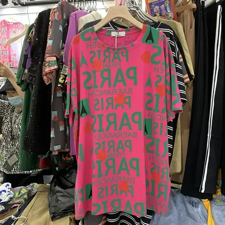 短袖t恤女欧洲站大码春夏设计感小众宽松甜辣妹小衫欧货上衣ins潮图片