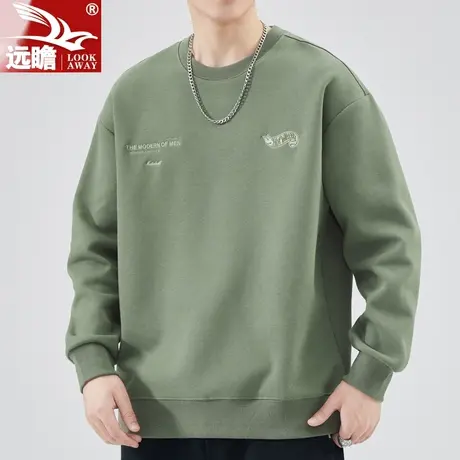 卫衣男士春秋季潮流圆领套头上衣宽松休闲内搭打底衫长袖T恤男款商品大图