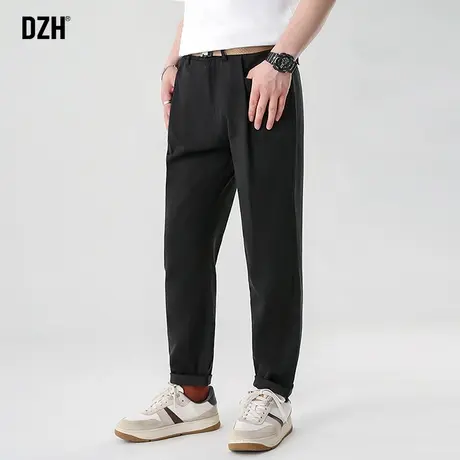 男士夏季裤子2023新款黑色休闲裤男宽松直筒薄款工装裤长裤哈伦裤商品大图