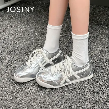 真皮卓诗尼德训鞋女爆款小白鞋2025新款百搭运动女鞋春秋休闲鞋子商品大图