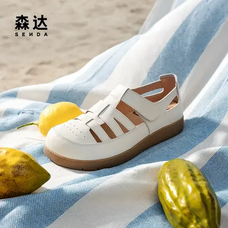 【新品试用】森达勃肯云朵可可罗马凉鞋女25商场新猪笼4UR31BK5图片