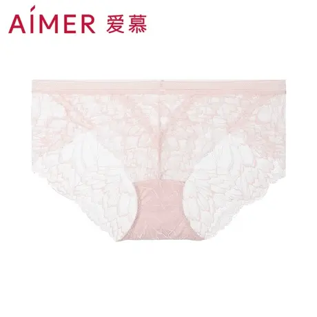 爱慕内裤女性感蕾丝柔软亲肤轻薄透气纯棉底裆中腰平角裤AM237031图片