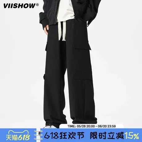 VIISHOW工装裤子男款秋季新款2024新款宽松休闲裤直筒潮牌长裤男商品大图