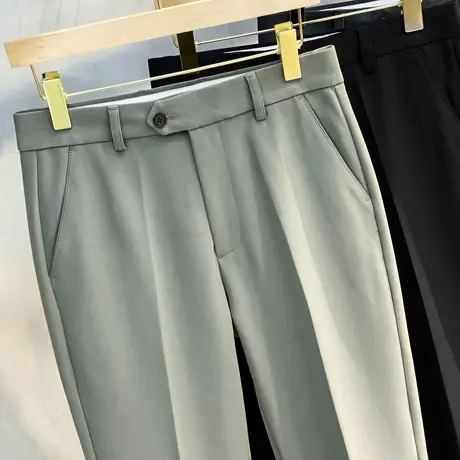 垂感西裤男九分夏季薄款商务免烫正装冰丝修身高端男士休闲裤春秋商品大图