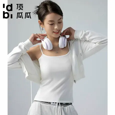 顶瓜瓜【细螺纹】夏季吊带背心女士内衣外穿内搭打底上衣纯色T恤商品大图