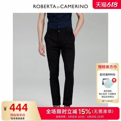 [棉]ROBERTA诺贝达男装男士休闲裤夏季新款纯色商务休闲直筒裤男商品大图