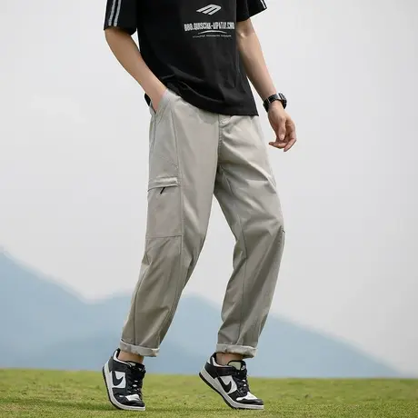 唐狮春季新款男休闲长裤宽松直筒裤宽松潮流显瘦锥形裤工装裤图片