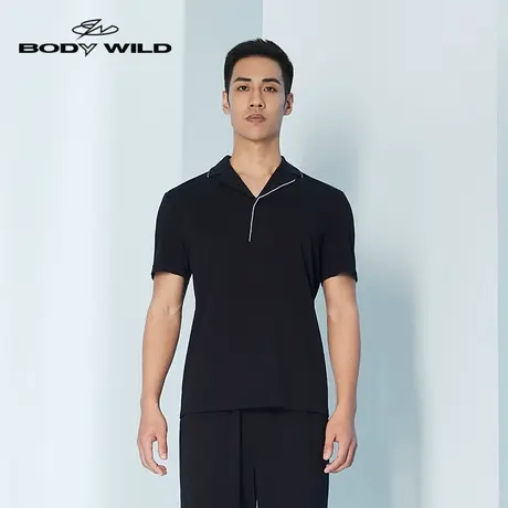 爱慕旗下男士家居棉凉感半开襟翻领短袖上衣夏季轻薄家居服商品大图