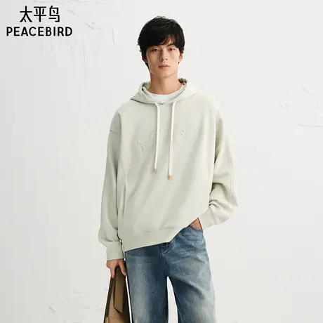 【商场同款】太平鸟男装 休闲卫衣重磅印花连帽卫衣男 B1CRF3412图片