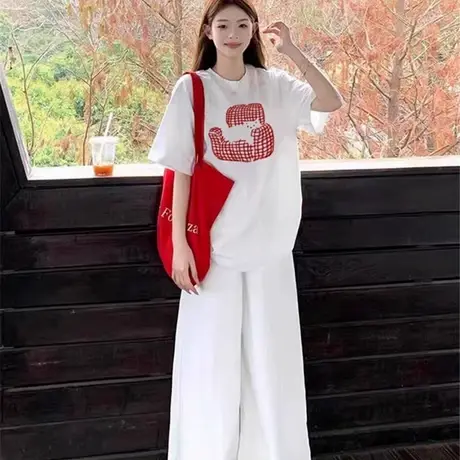 大码女装胖mm超火短袖美式高街t恤女正肩半袖网红爆款减龄上衣ins商品大图