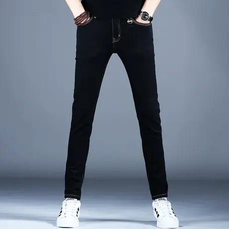 爆款大牌裤子潮流男士高端牛仔裤男款小脚修身秋季新款弹力休闲裤商品大图