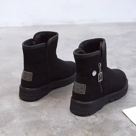 雪地靴女2023年冬季新款厚底加绒加厚棉鞋皮毛一体防水防滑短靴子图片