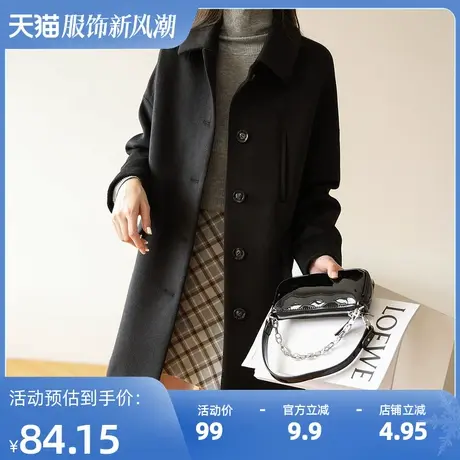 【清仓仅99元】中长款羊毛毛呢外套女韩版小个子呢子大衣女商品大图