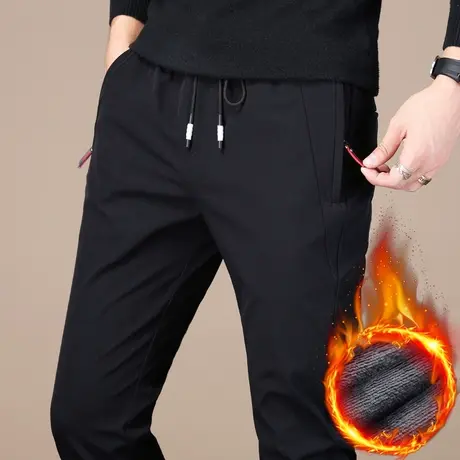 冬季2024新款秋冬装羊羔绒运动休闲裤男士加绒加厚棉裤外穿男裤子商品大图