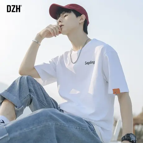 男生白色短袖t恤男纯棉潮牌夏季上衣男装男款体恤衫圆领2025新款商品大图