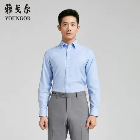 雅戈尔 商场同款男浅蓝素色DP系列长袖衬衫YLDD110649IJA图片