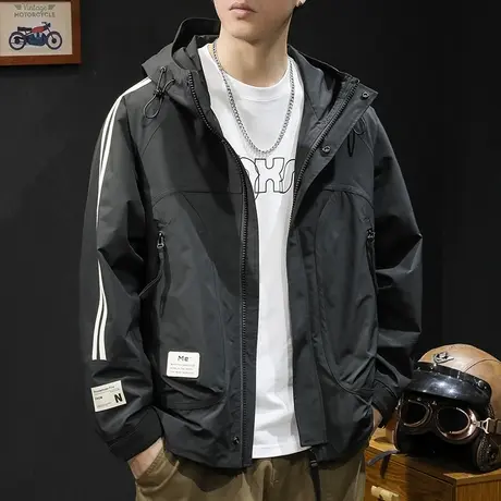 冲锋衣男外套春季2024新款潮牌男装工装大码男款上衣男士夹克春秋图片