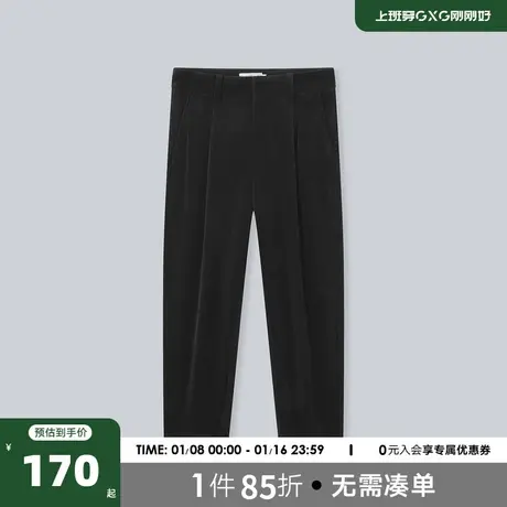 YATLAS亚锐男装2020冬季商场同款黑色直筒长裤男潮商品大图