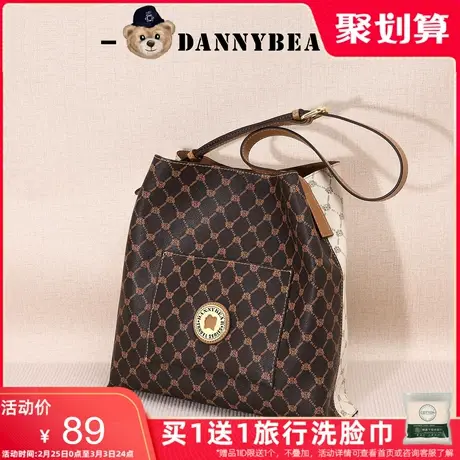 丹尼熊单肩包流浪托特包女时尚新双面多用通勤格子老花包2826013商品大图