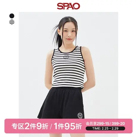 SPAO女士韩国同款春季新款韩版修身休闲短款背心SPRND25G03商品大图