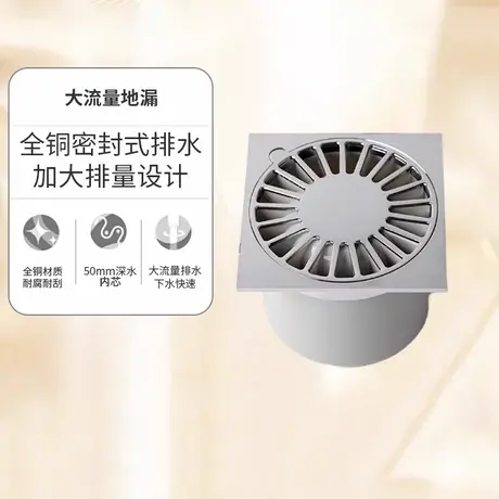 科勒防臭地漏卫生间下水道盖淋浴房防虫大流量阳台地漏22594T图片