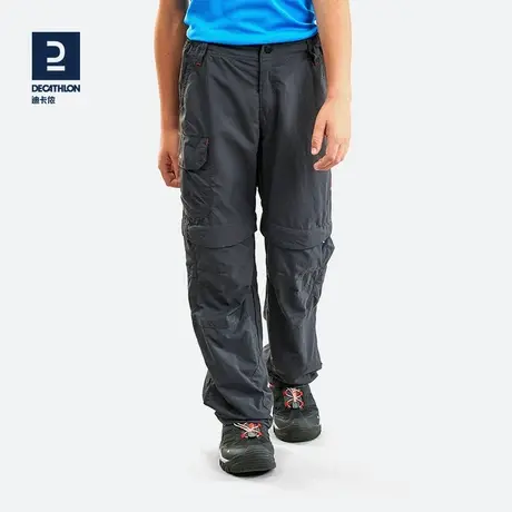 迪卡侬速干裤男童户外徒步登山两截裤儿童短裤工装裤子亲子装KIDC图片