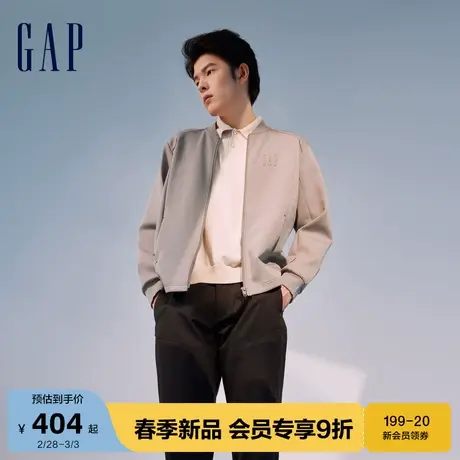 Gap男女装2024春季新款基础款立领拼接卫衣外套棒球领夹克889284商品大图