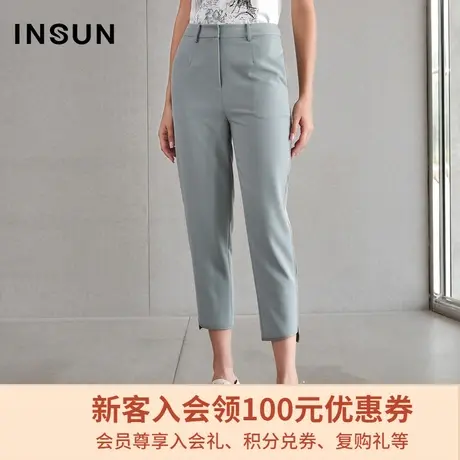 恩裳九分裤女夏季薄款直筒休闲女裤紧身时尚显瘦西装裤商品大图