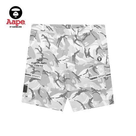 Aape旗舰店男装春夏多色徽章工装口袋迷彩拼接潮流短裤6845XAI商品大图