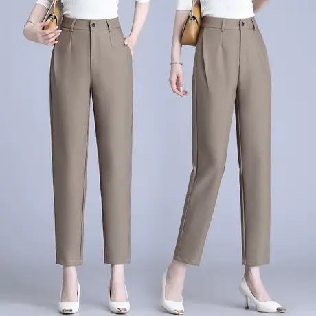 时尚哈伦裤女2023夏季薄款九分裤子高腰显瘦萝卜裤高档洋气休闲裤图片