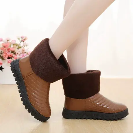 冬季加厚雪地靴女短筒棉鞋女高帮东北加厚厚底防水防滑户外棉靴子商品大图
