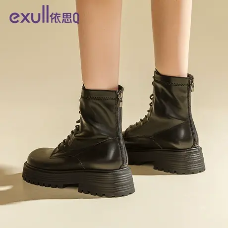 exull/依思Q女式马丁靴2023年新款冬网红爆款低帮工装靴短靴女商品大图