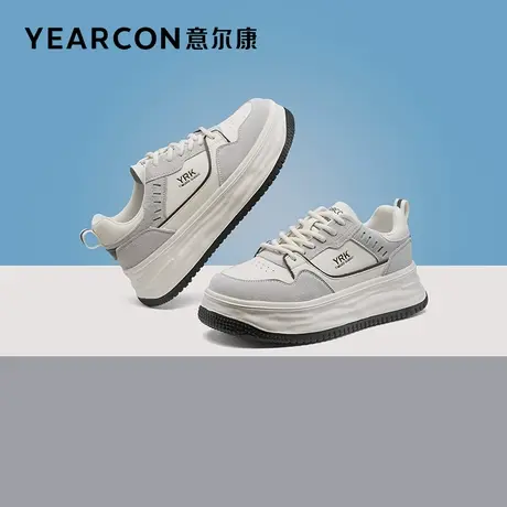 意尔康女鞋2023春季新款面包鞋厚底百搭休闲溶解小白鞋女板鞋单鞋商品大图
