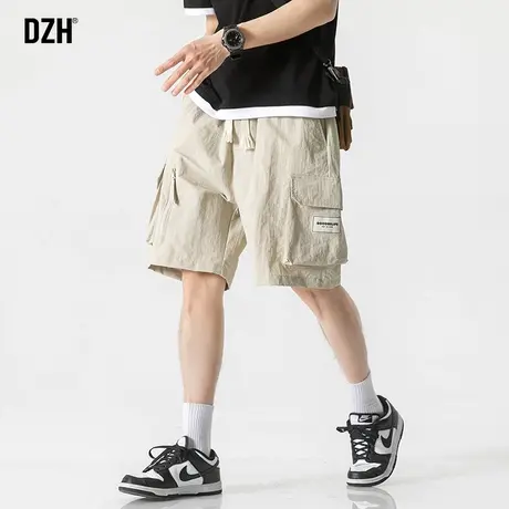 男士卡其色工装短裤男夏季薄款冰丝裤子男款2023新款五分裤速干裤商品大图