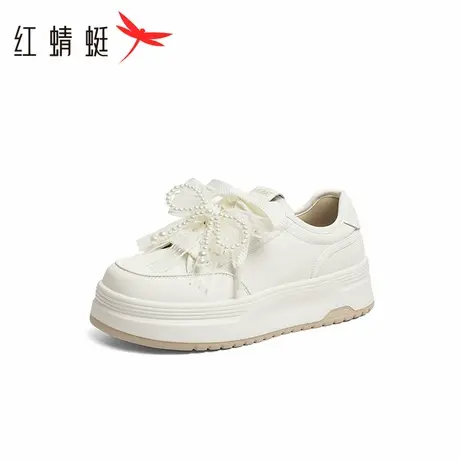 【好物体验专享】红蜻蜓厚底小白鞋女2025秋季新款女鞋增高板鞋商品大图