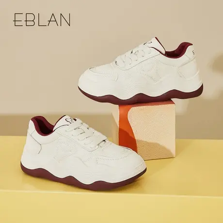 EBLAN/伊伴厚底小白鞋女2025春季新款百搭轻便运动休闲鞋增高板鞋图片