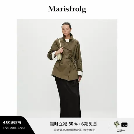 【筑感美学】Marisfrolg玛丝菲尔2025春新款设计感短款风衣外套商品大图