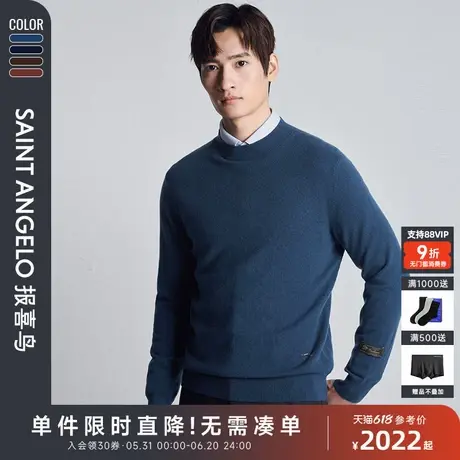 【阿尔巴斯羊绒】报喜鸟秋季新款男士商务休闲长袖半高领羊绒衫图片
