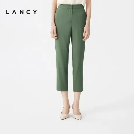 LANCY/朗姿2023夏季新款中高腰西装裤子女时尚经典通勤小脚裤子图片