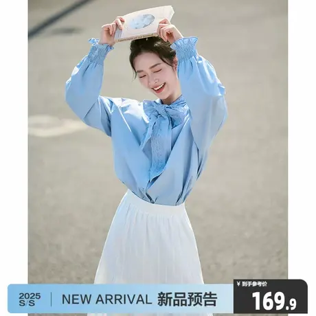 唐狮2025夏季新款女长袖衬衫休闲时尚韩系百搭透气轻薄舒适少女图片