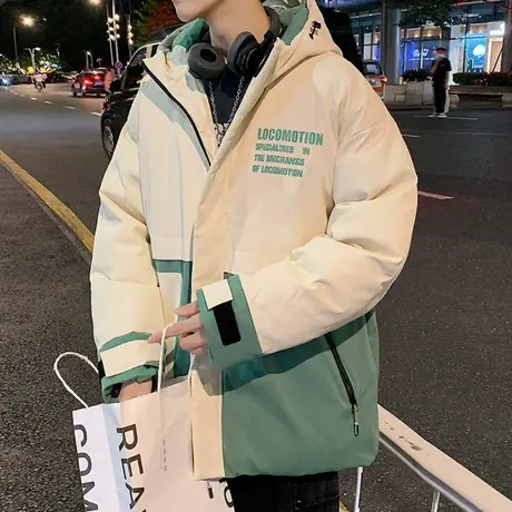 羽绒服男士冬季外套潮牌港风工装学生痞帅气棉服宽松百搭潮流棉衣商品大图