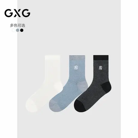 GXG男士袜子 时尚条纹中筒袜棉质透气男袜 25年春夏新品商品大图